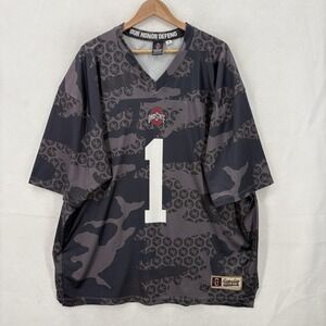 Ohio State Buckeyes Jersey Mens 2XL Gray NCAA Football Gameday Greats Camo #1